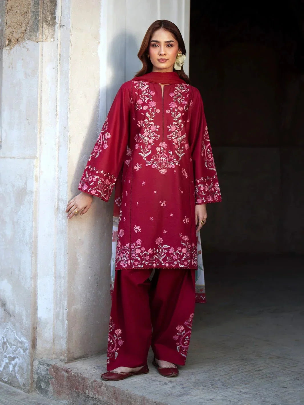 Rang Mehal embroidered cotton 3-piece by NAAZPOSH