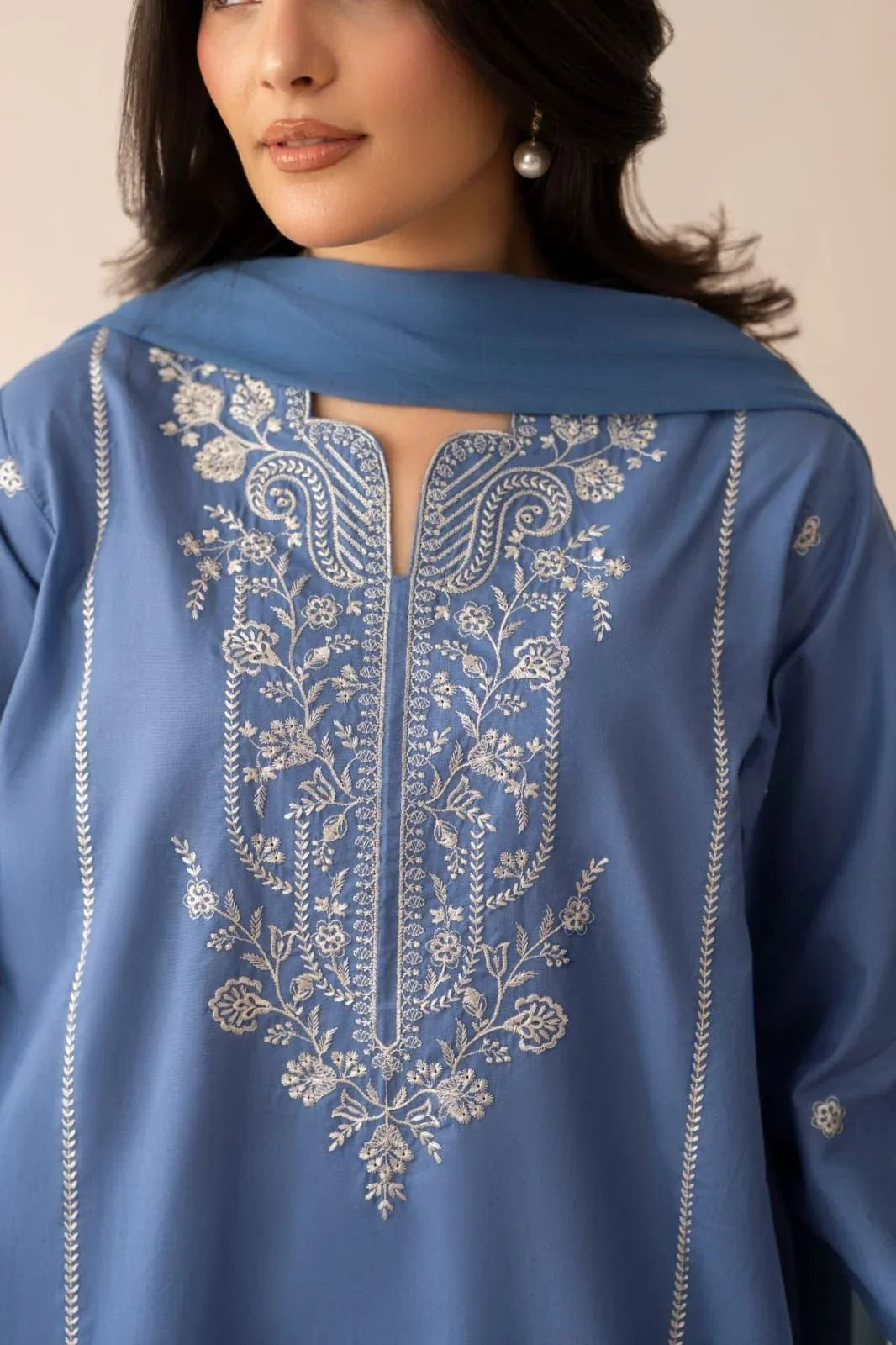 Nayab embroidered dhanak 3-piece by NAAZPOSH