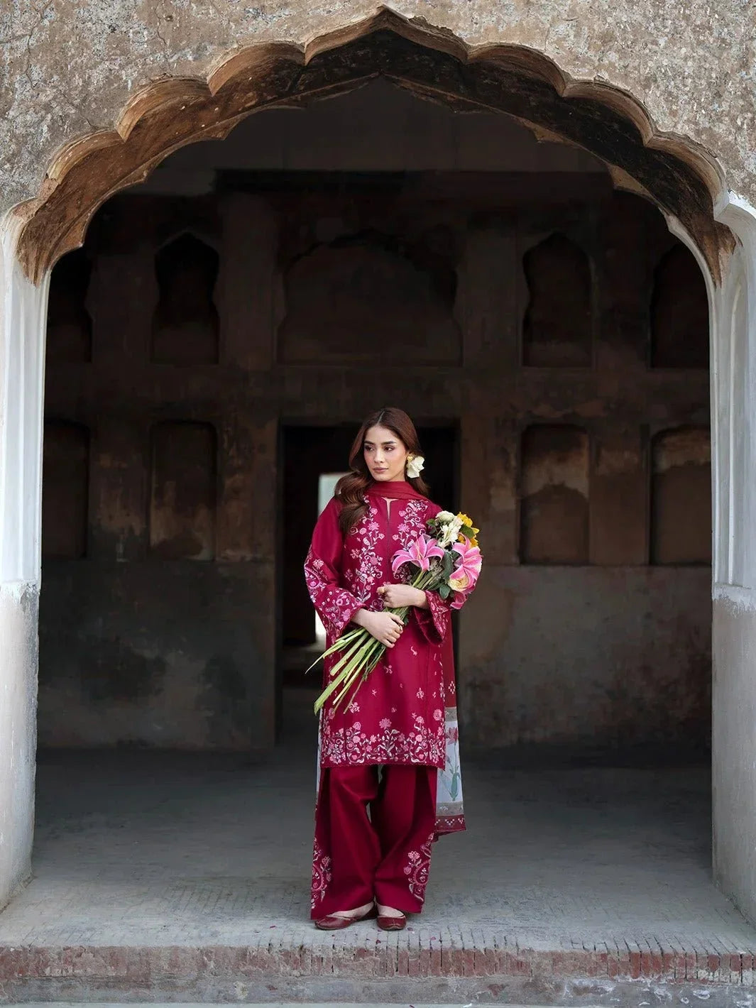 Rang Mehal embroidered cotton 3-piece by NAAZPOSH