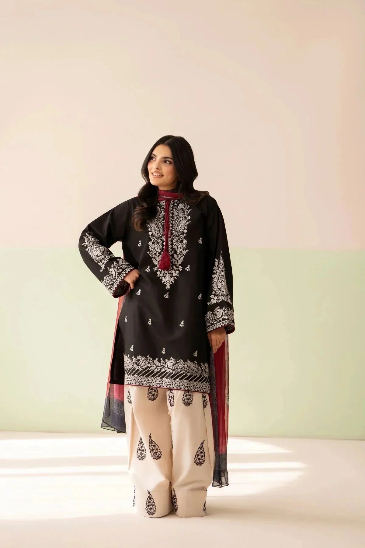 Black Coco embroidered lawn 3-piece by NAAZPOSH