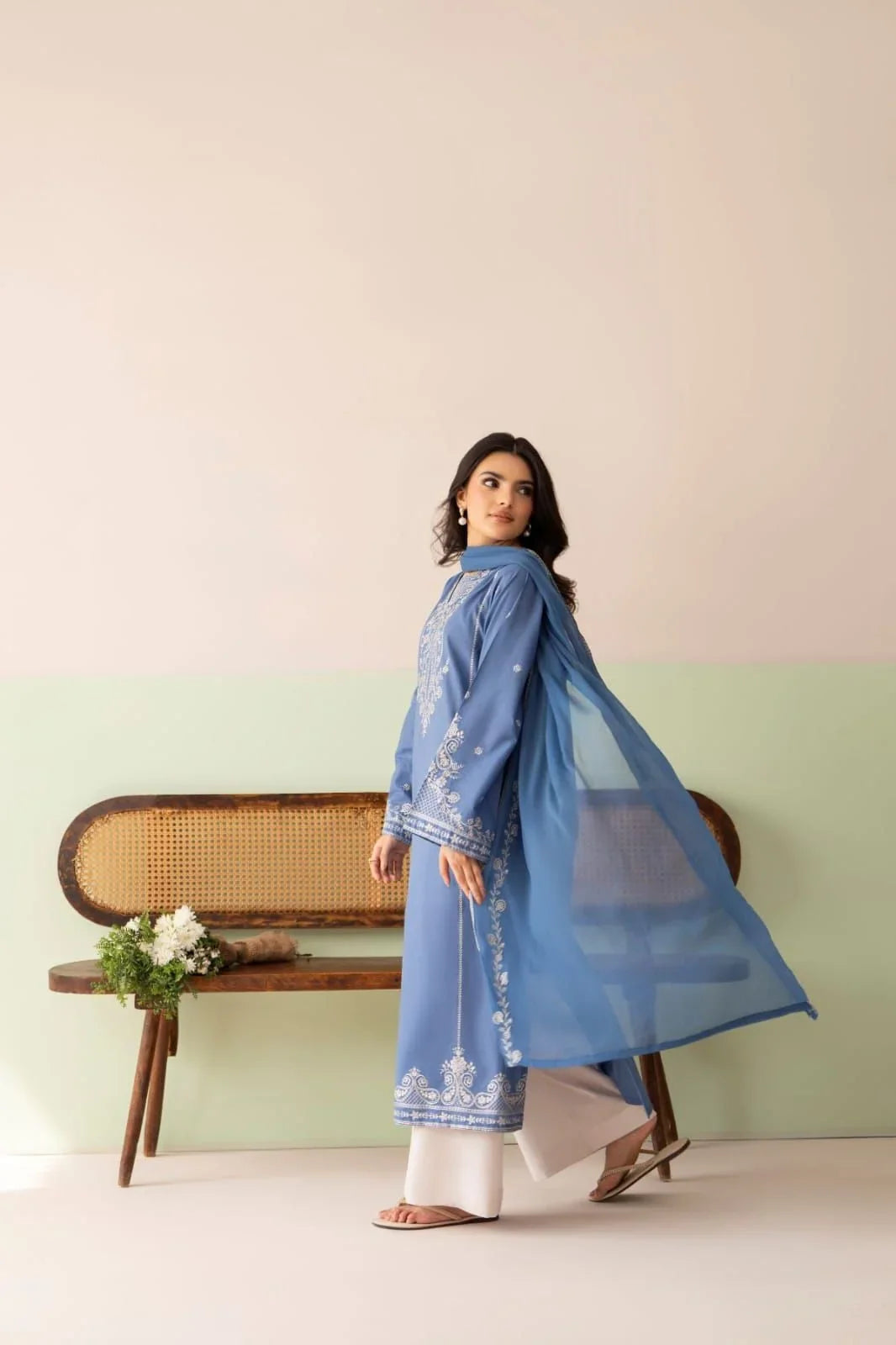 Nayab embroidered dhanak 3-piece by NAAZPOSH