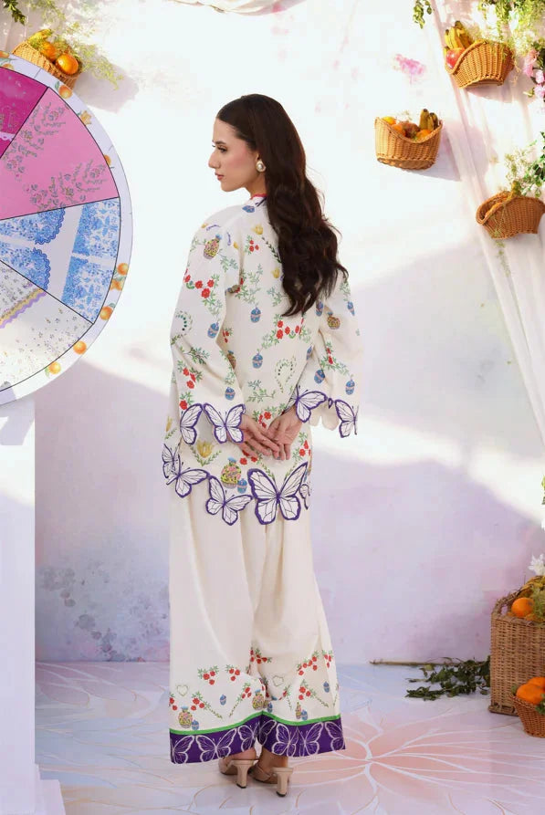 Floral White lawn stitched suit by NAAZPOSH