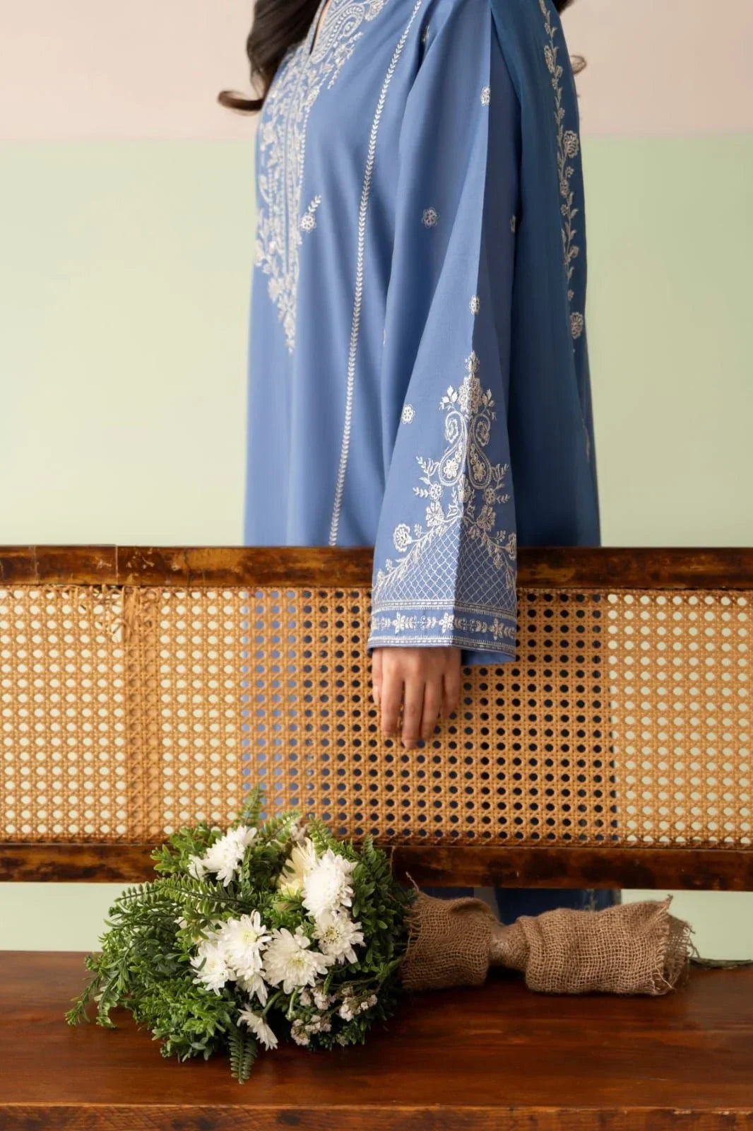 Nayab embroidered dhanak 3-piece by NAAZPOSH