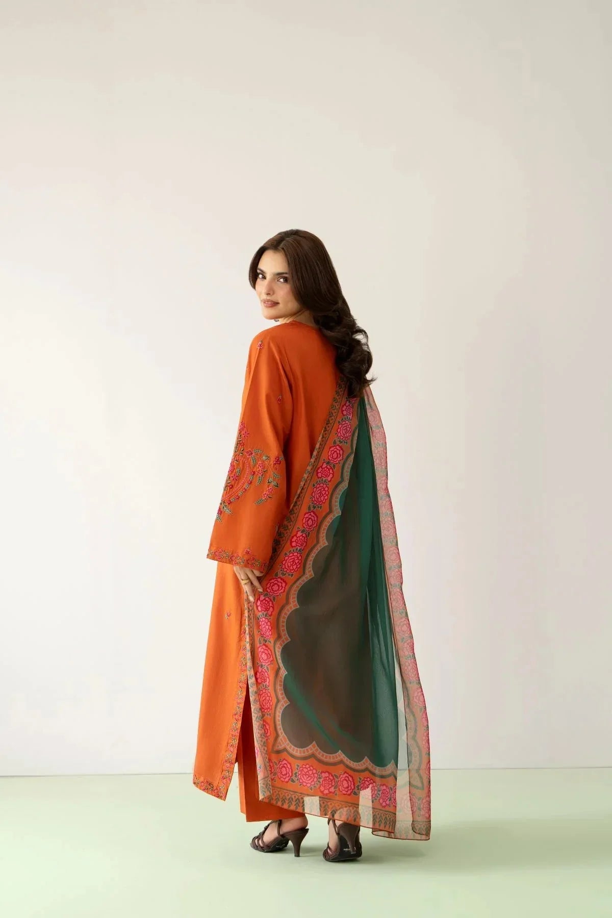 Zimal embroidered dhanak 3-piece by NAAZPOSH