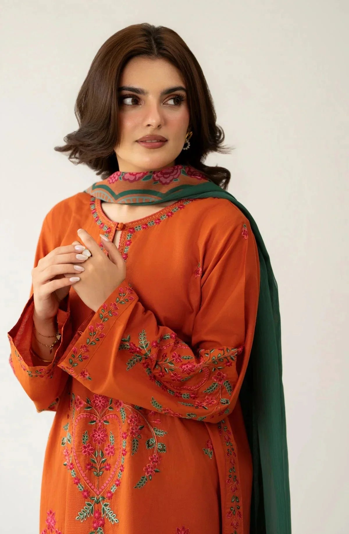 Zimal embroidered dhanak 3-piece by NAAZPOSH