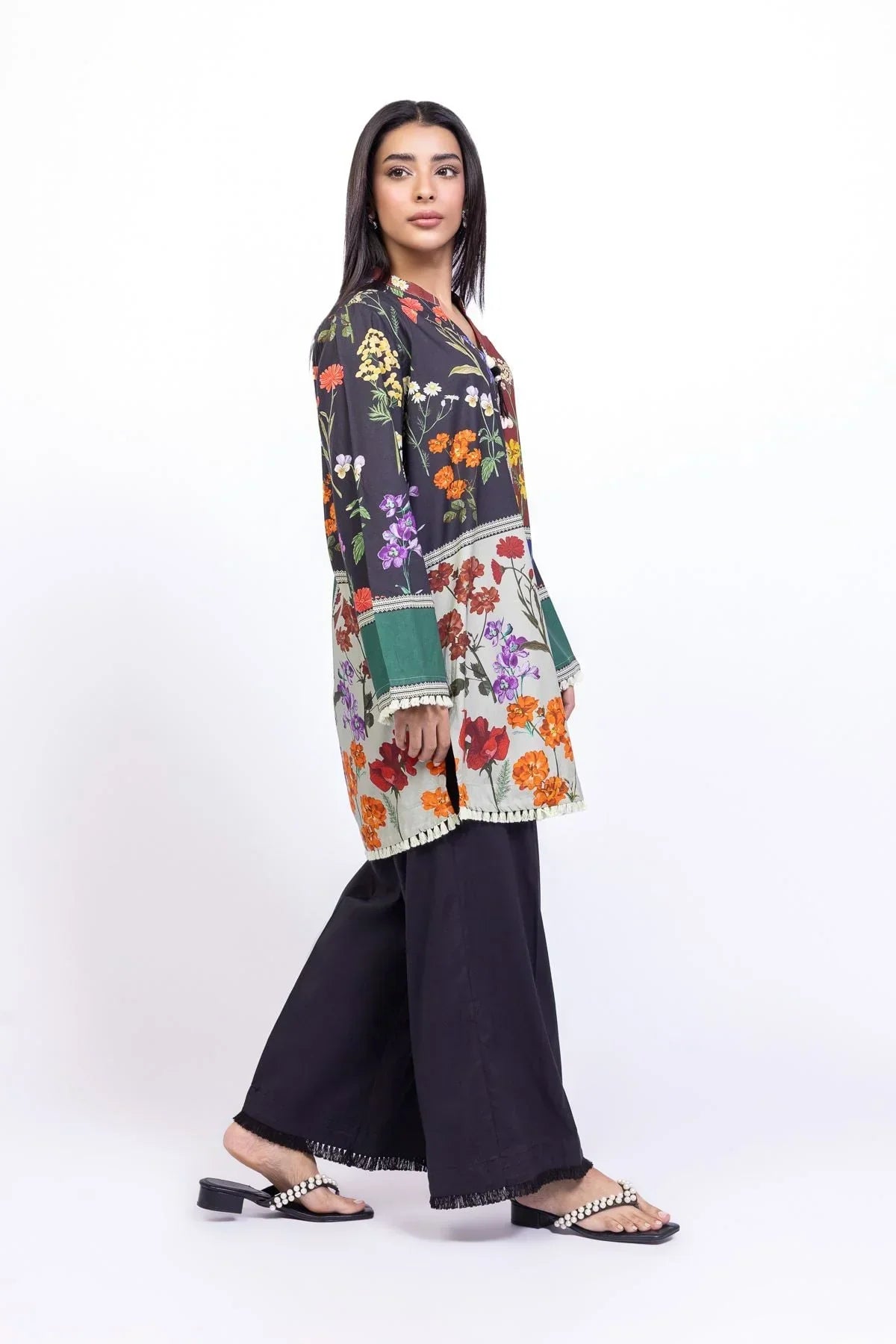 Bloom printed silk stitched suit by NAAZPOSH
