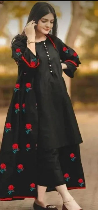 Phoolkari Gown embroidered 3-piece by NAAZPOSH