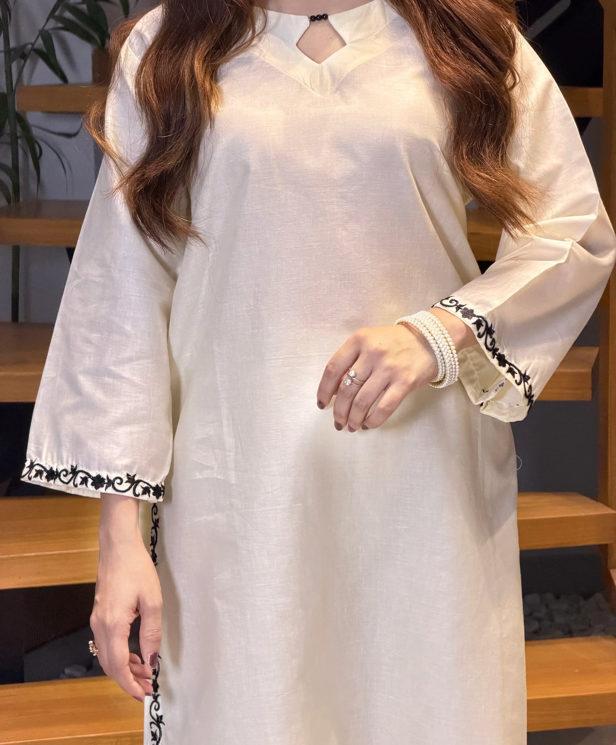 Zarka embroidered cotton stitched suit by NAAZPOSH