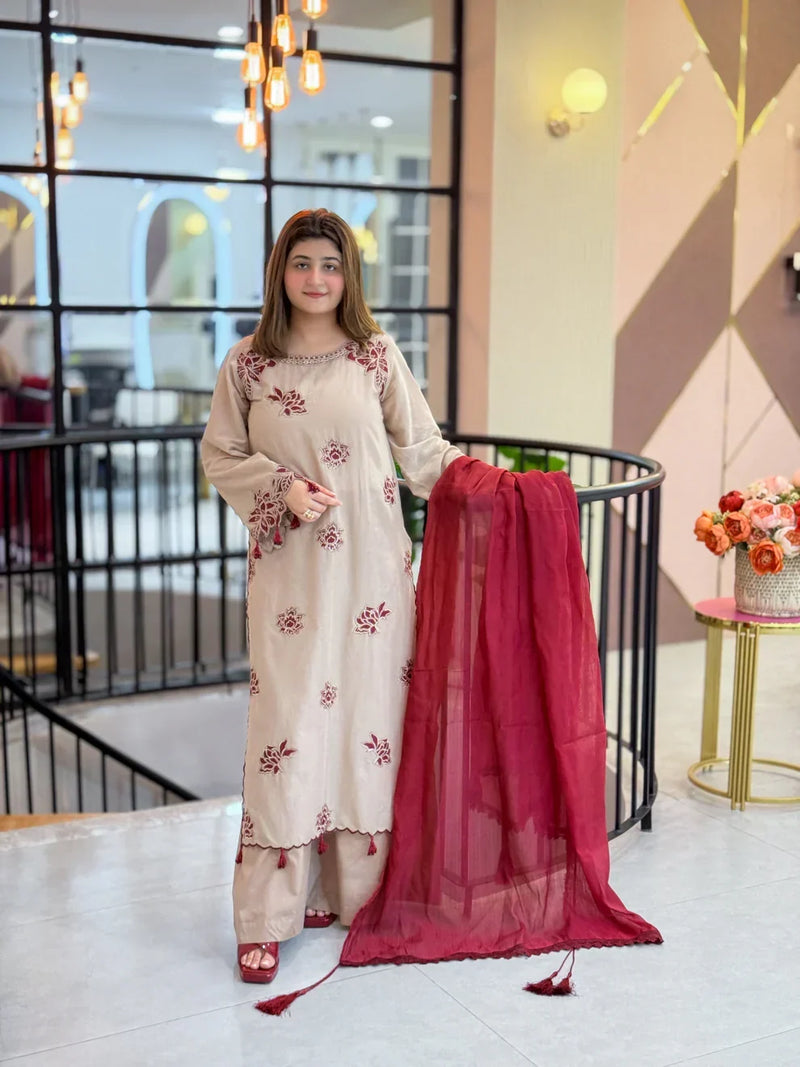 Zarmina | Embroidered Cotton 3-Piece