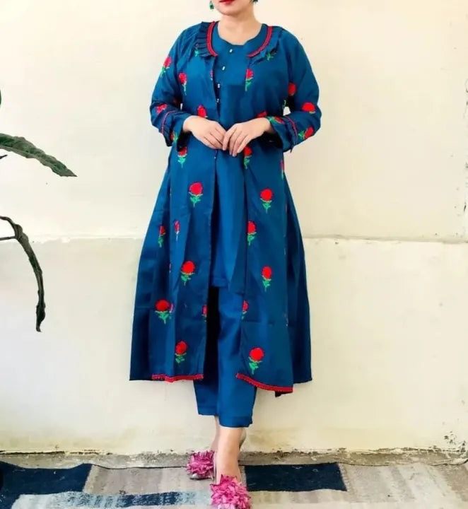 Phoolkari Gown embroidered 3-piece by NAAZPOSH