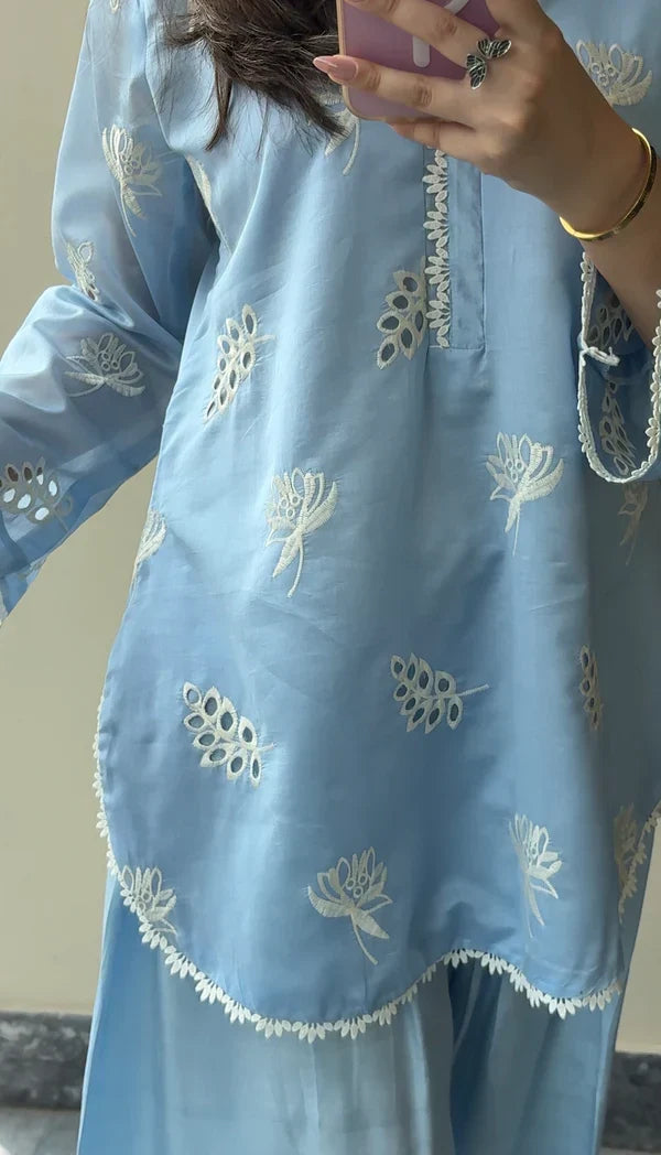 Soft Chikankari cotton 3-piece by NAAZPOSH