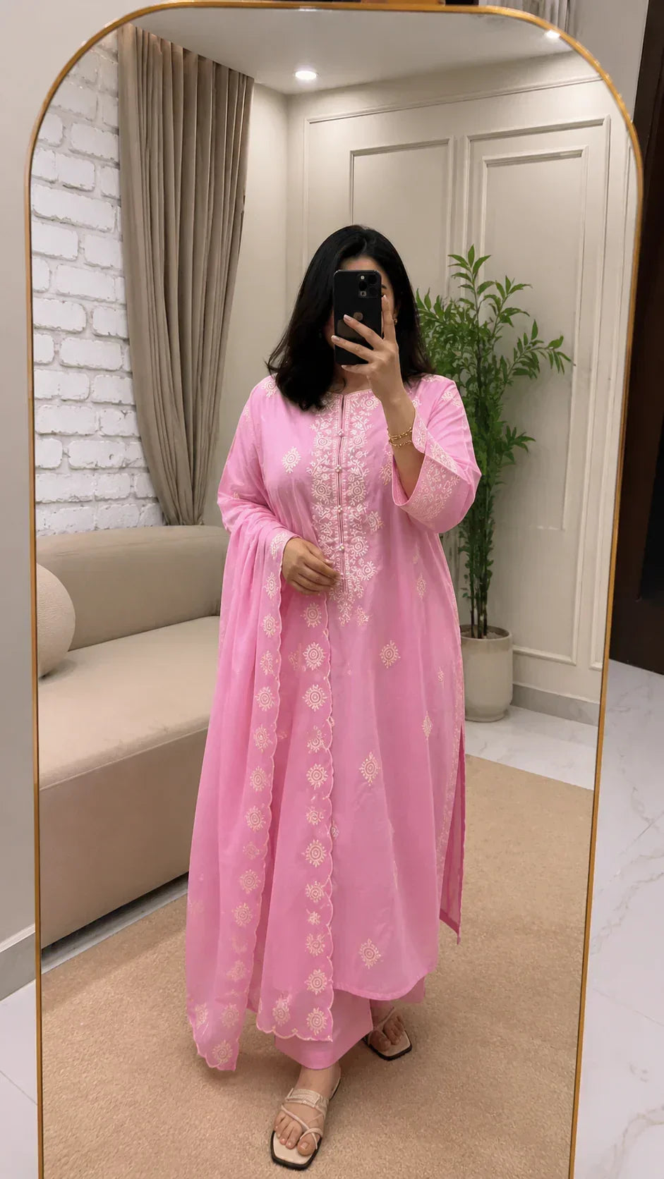 Pink Pearl printed cotton 3-piece by NAAZPOSH