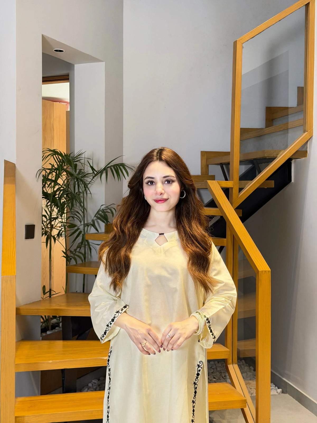 Zarka embroidered cotton stitched suit by NAAZPOSH