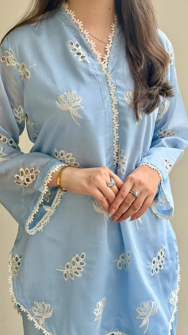 Soft Chikankari cotton 3-piece by NAAZPOSH