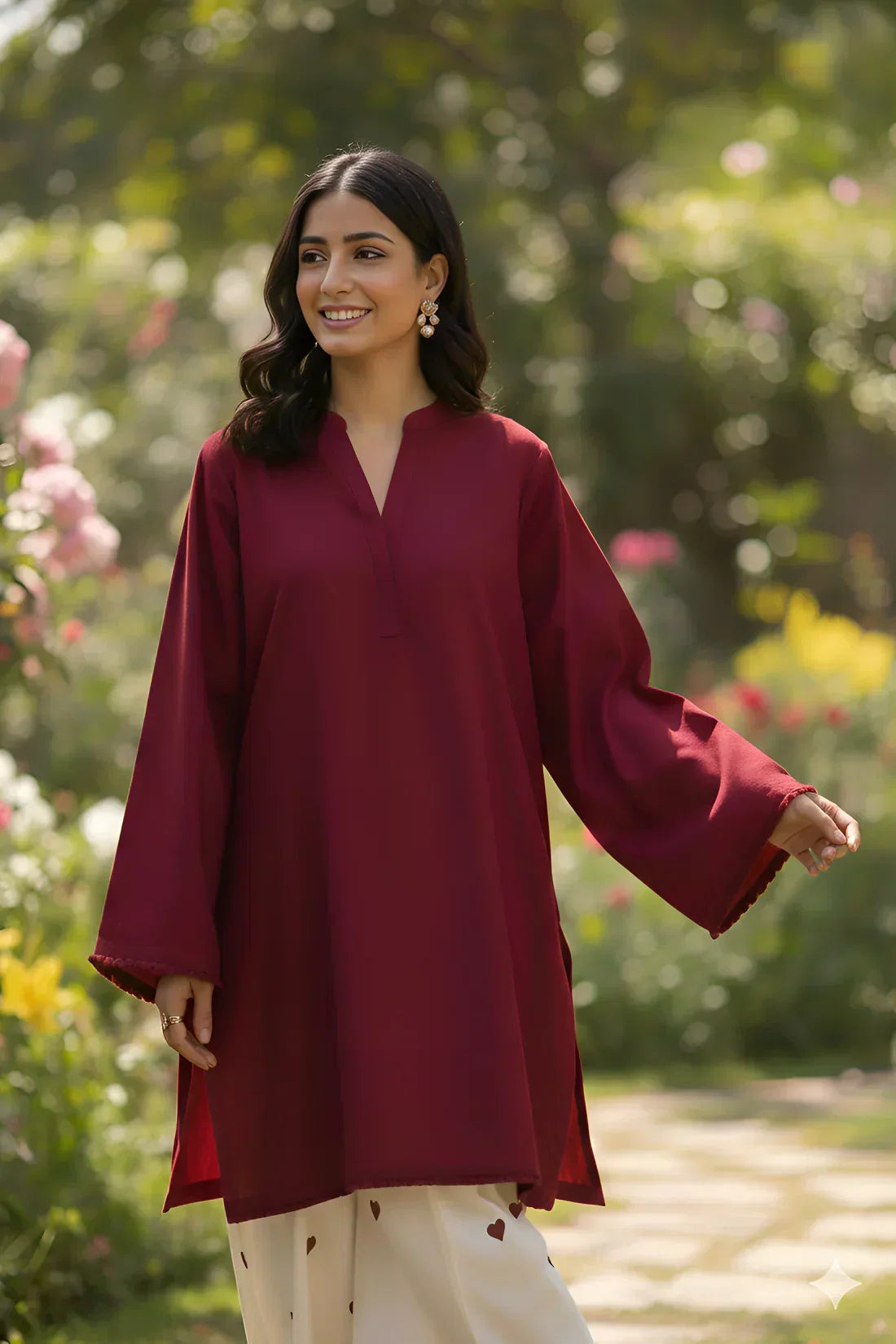 Crimson Heart linen 2-piece by NAAZPOSH