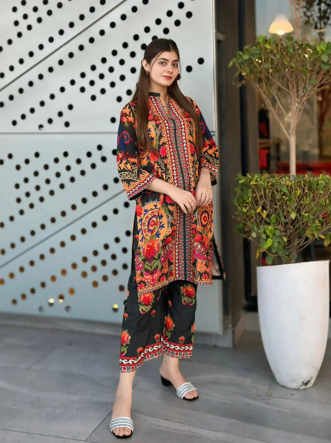 Kehkashan printed silk 2-piece by NAAZPOSH
