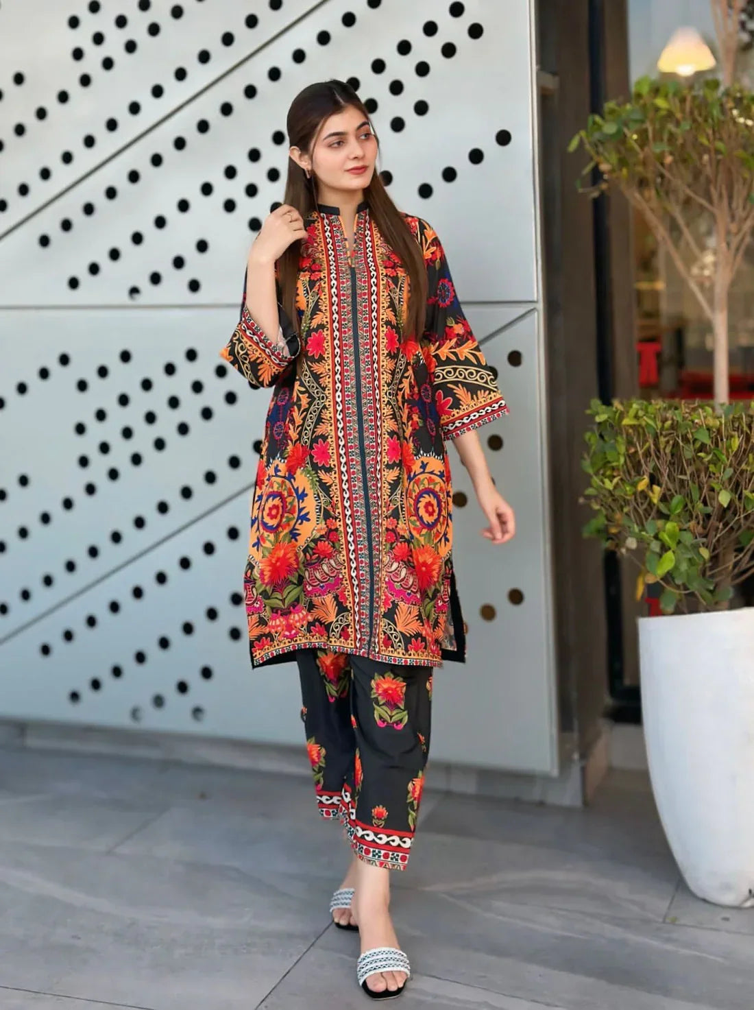 Kehkashan printed silk 2-piece by NAAZPOSH
