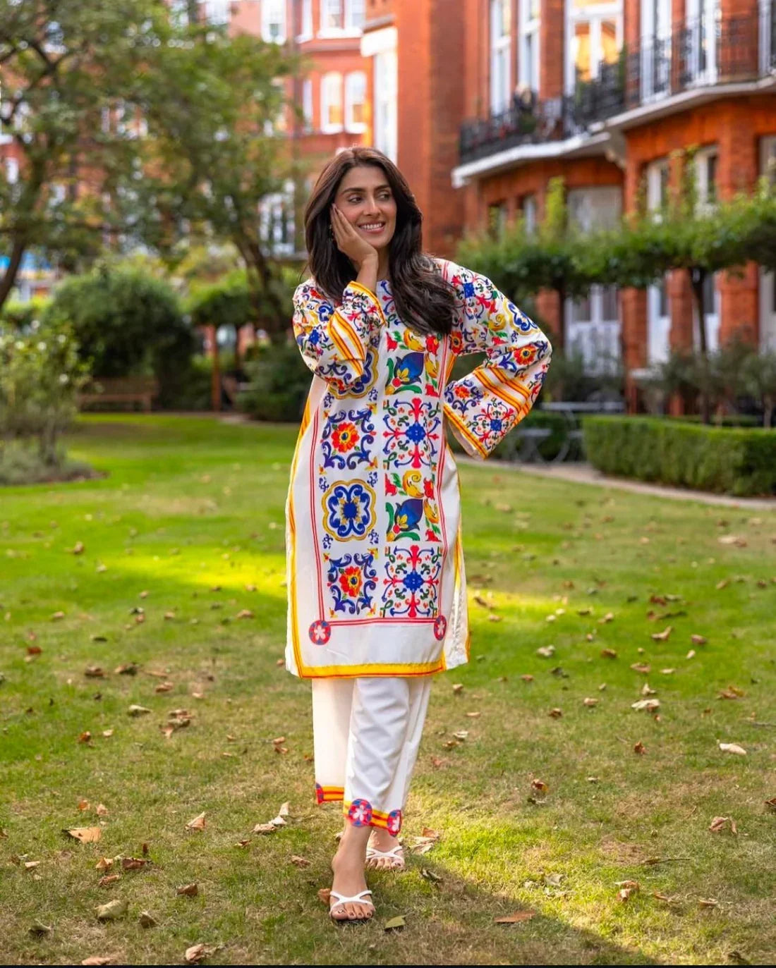 Aiza printed silk 2-piece by NAAZPOSH