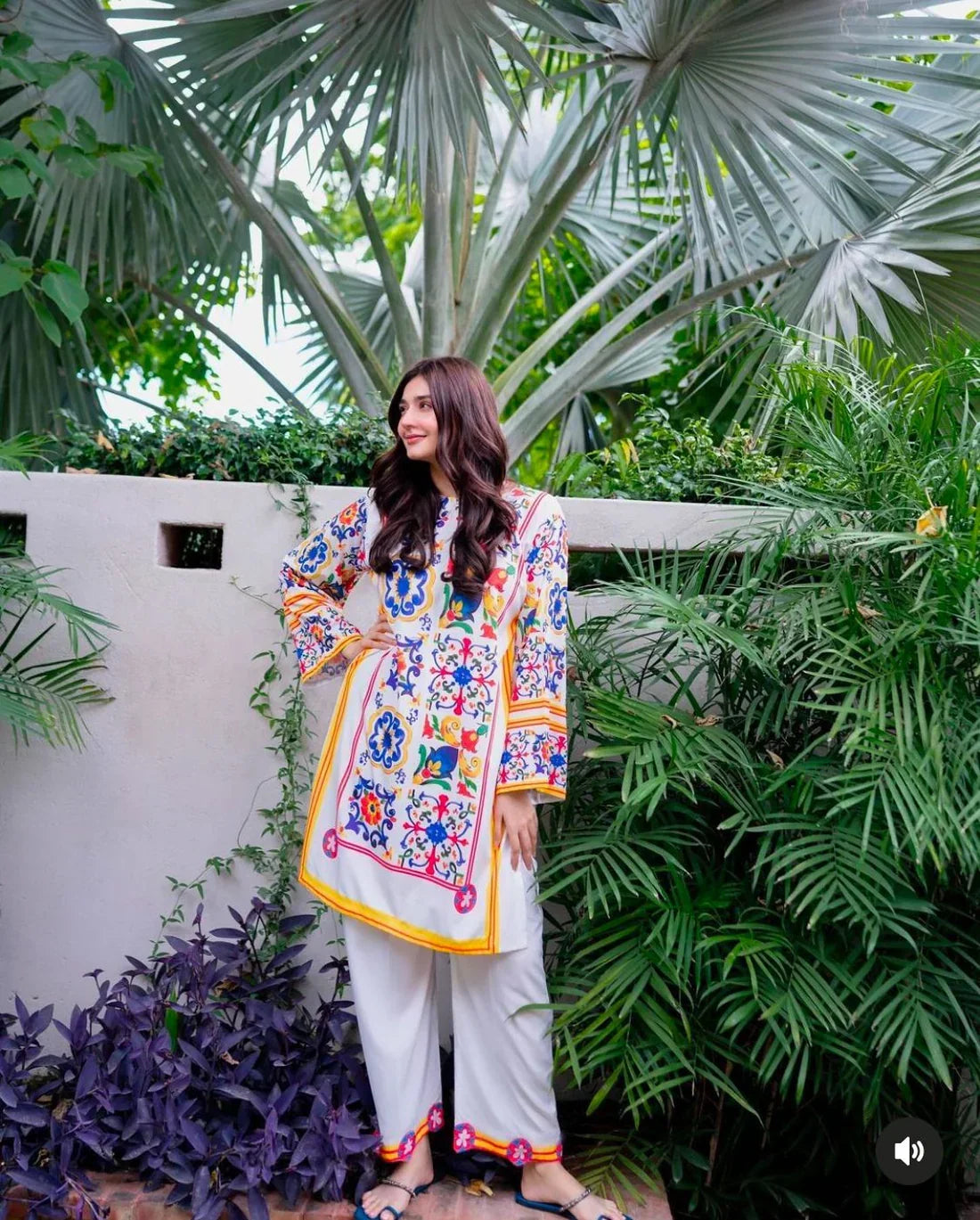 Aiza printed silk 2-piece by NAAZPOSH