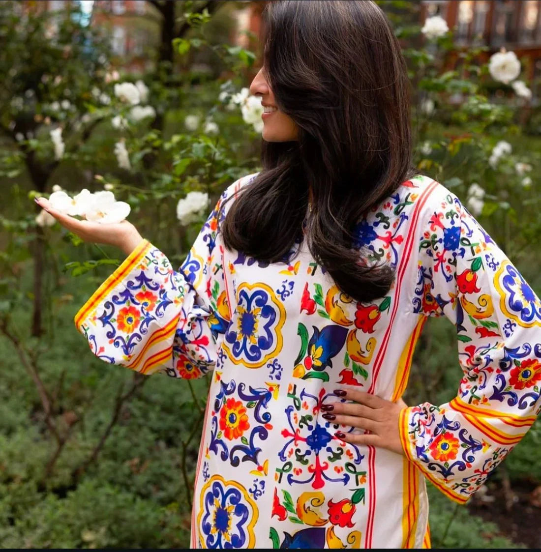 Aiza printed silk 2-piece by NAAZPOSH