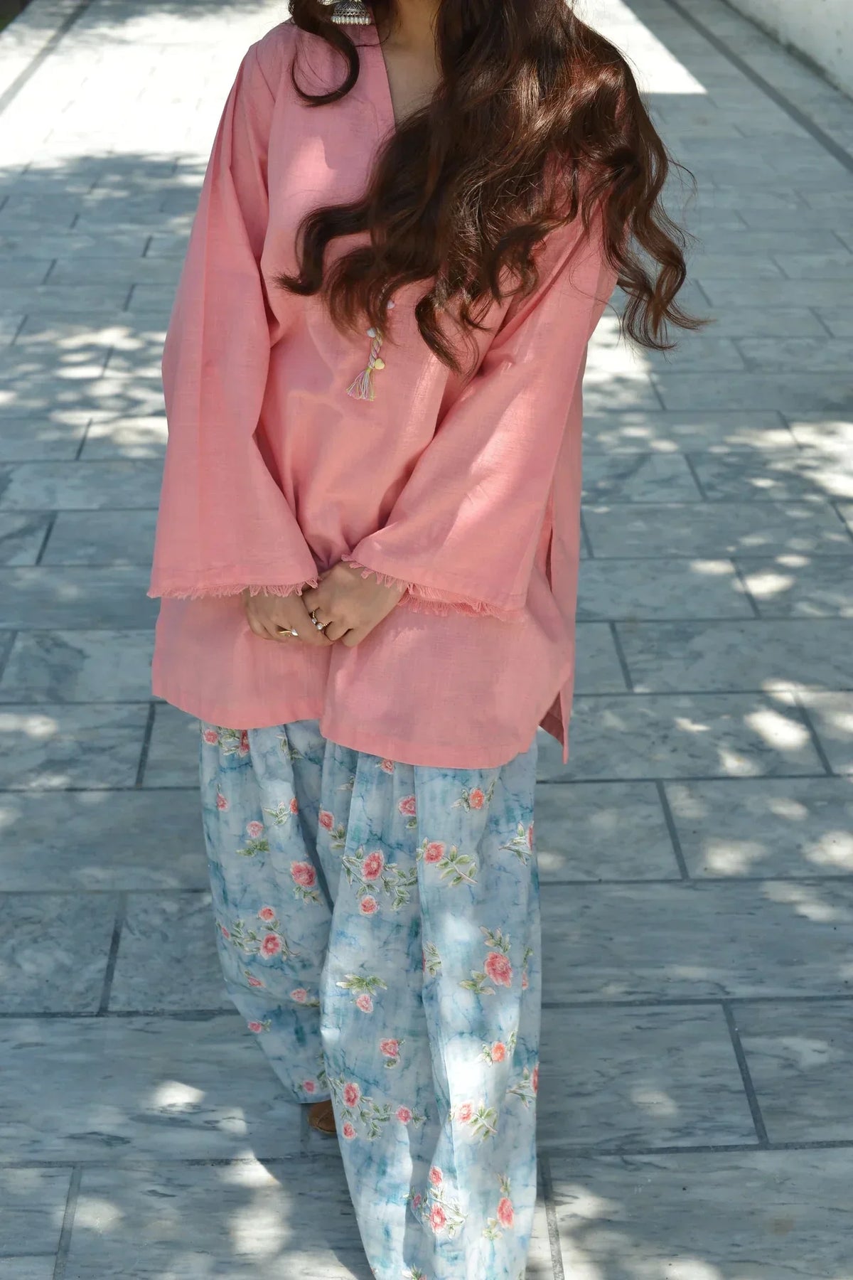 Pink Bloom printed cotton 2-piece by NAAZPOSH