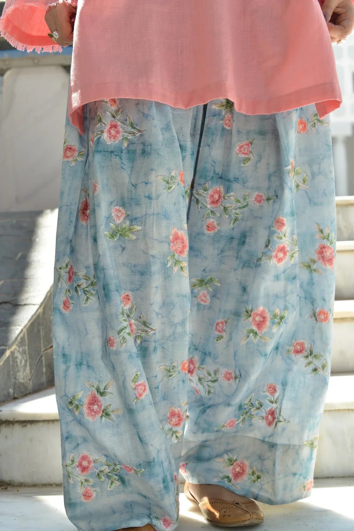 Pink Bloom printed cotton 2-piece by NAAZPOSH