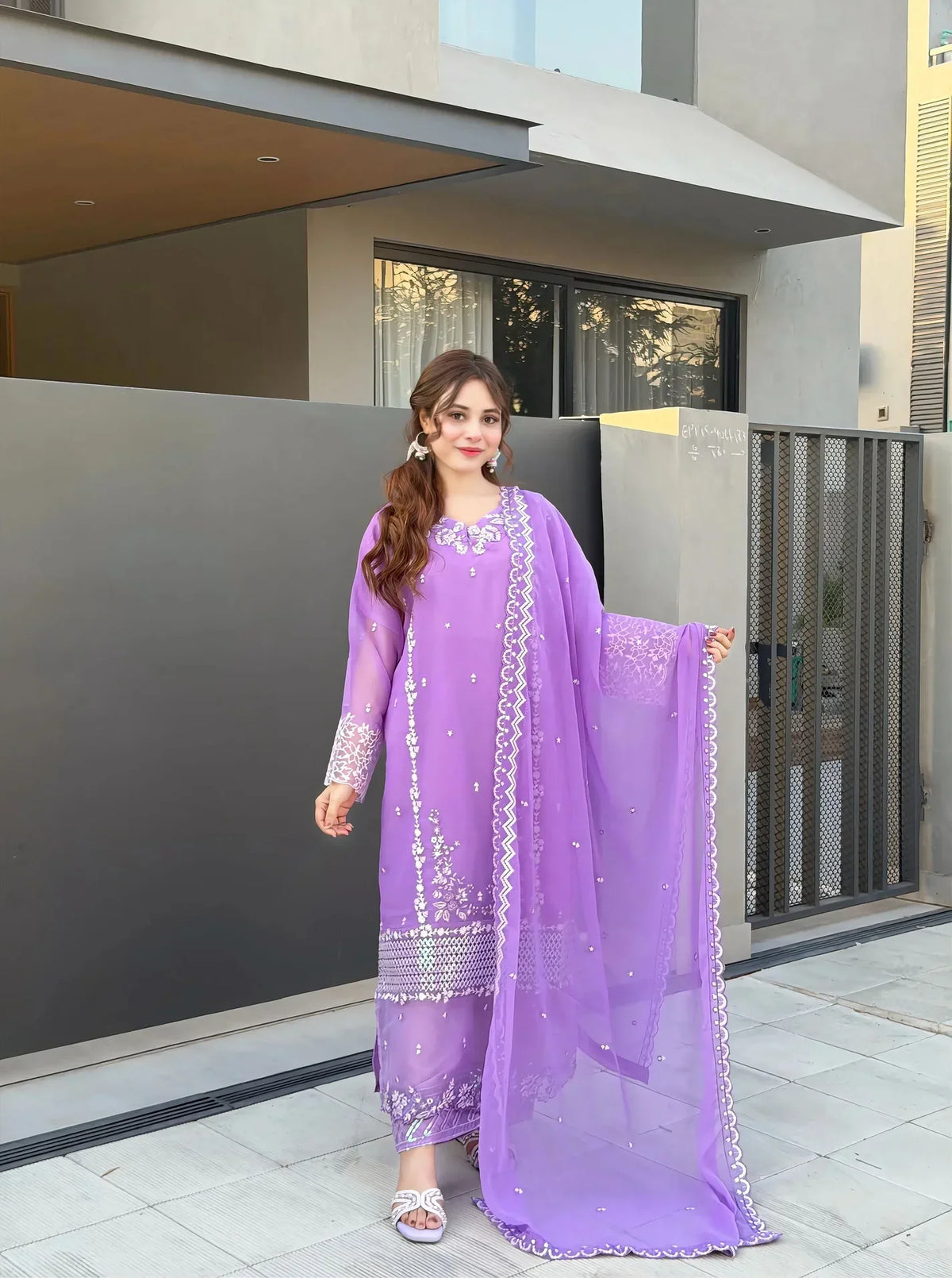 Minsa chiffon 3-piece by NAAZPOSH