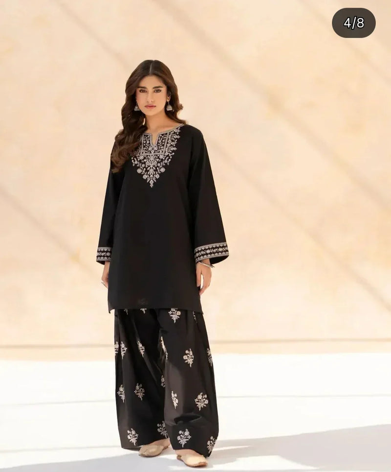 Black Bistro | Printed Cotton Stitched Suit