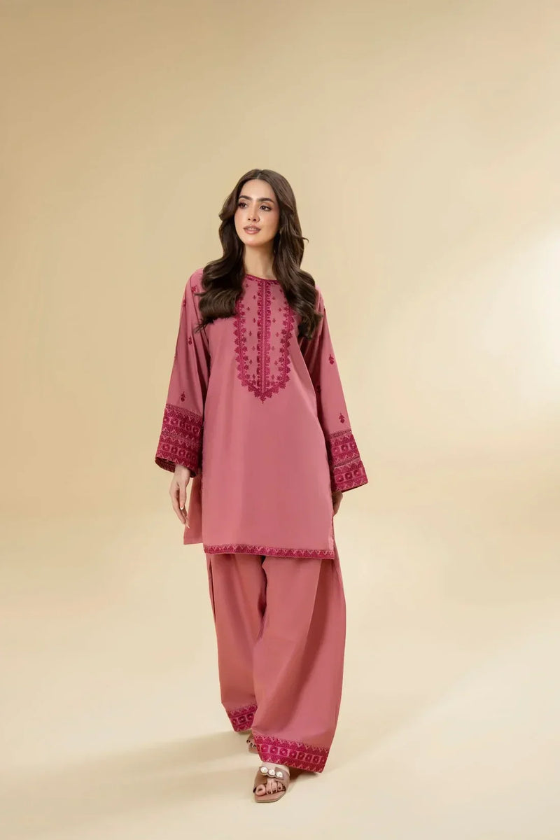 Blush Pink | Embroidered Cotton 2-Piece