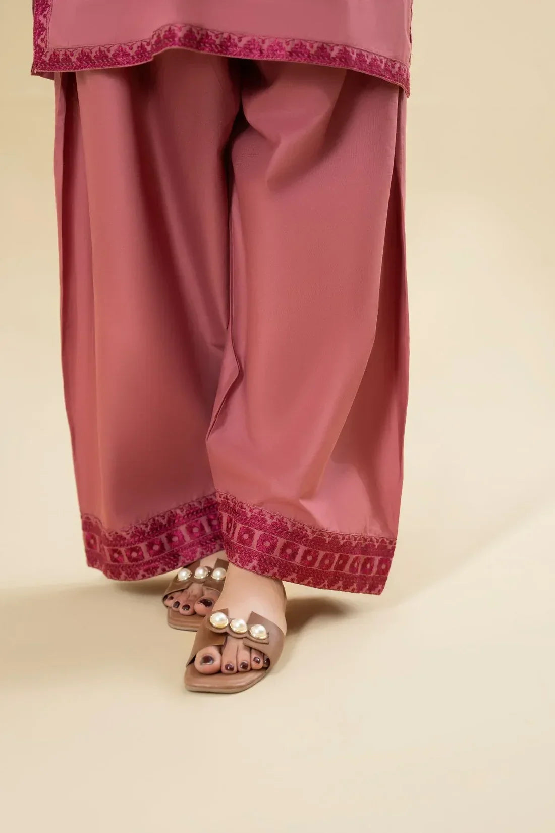 Blush Pink embroidered cotton 2-piece by NAAZPOSH
