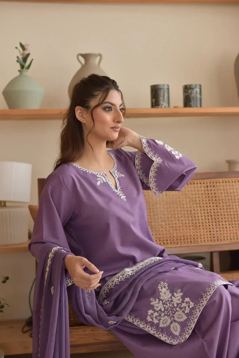 Lavender cotton 3-piece by NAAZPOSH