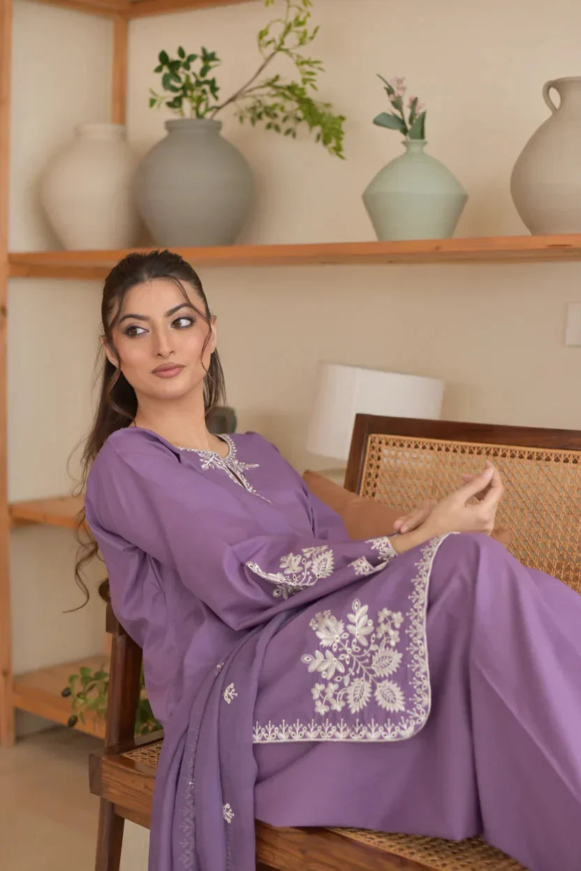 Lavender cotton 3-piece by NAAZPOSH