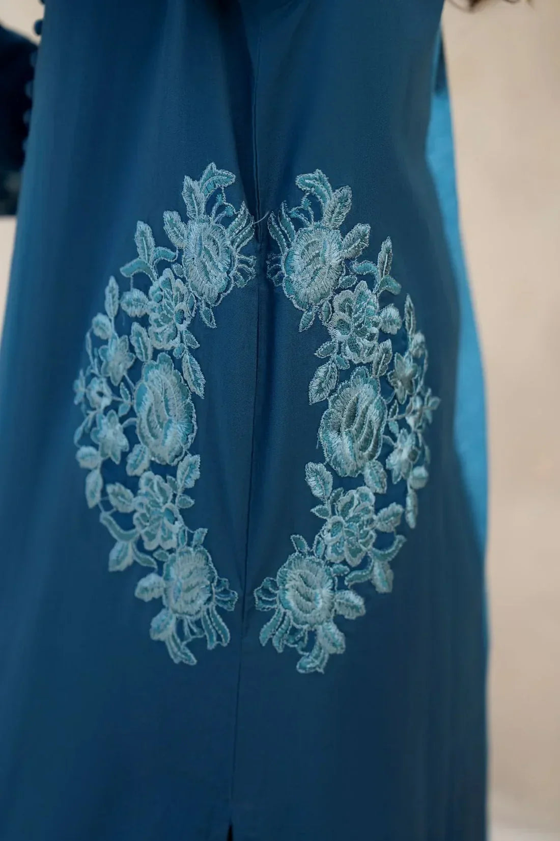 Chic Pocket embroidered linen 2-piece by NAAZPOSH