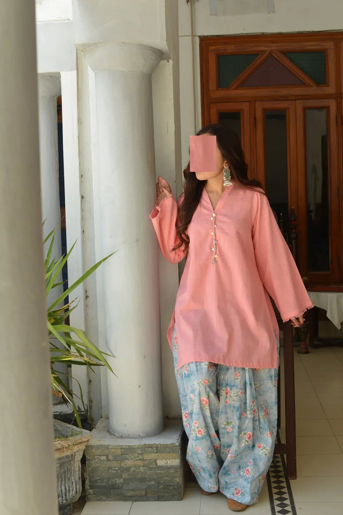 Pink Bloom printed cotton 2-piece by NAAZPOSH