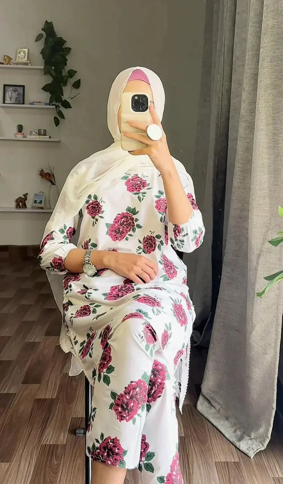 Gulab printed linen 2-piece by NAAZPOSH