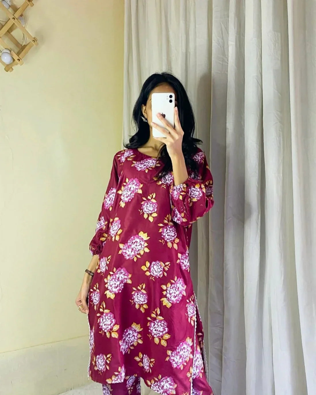Gulab printed linen 2-piece by NAAZPOSH
