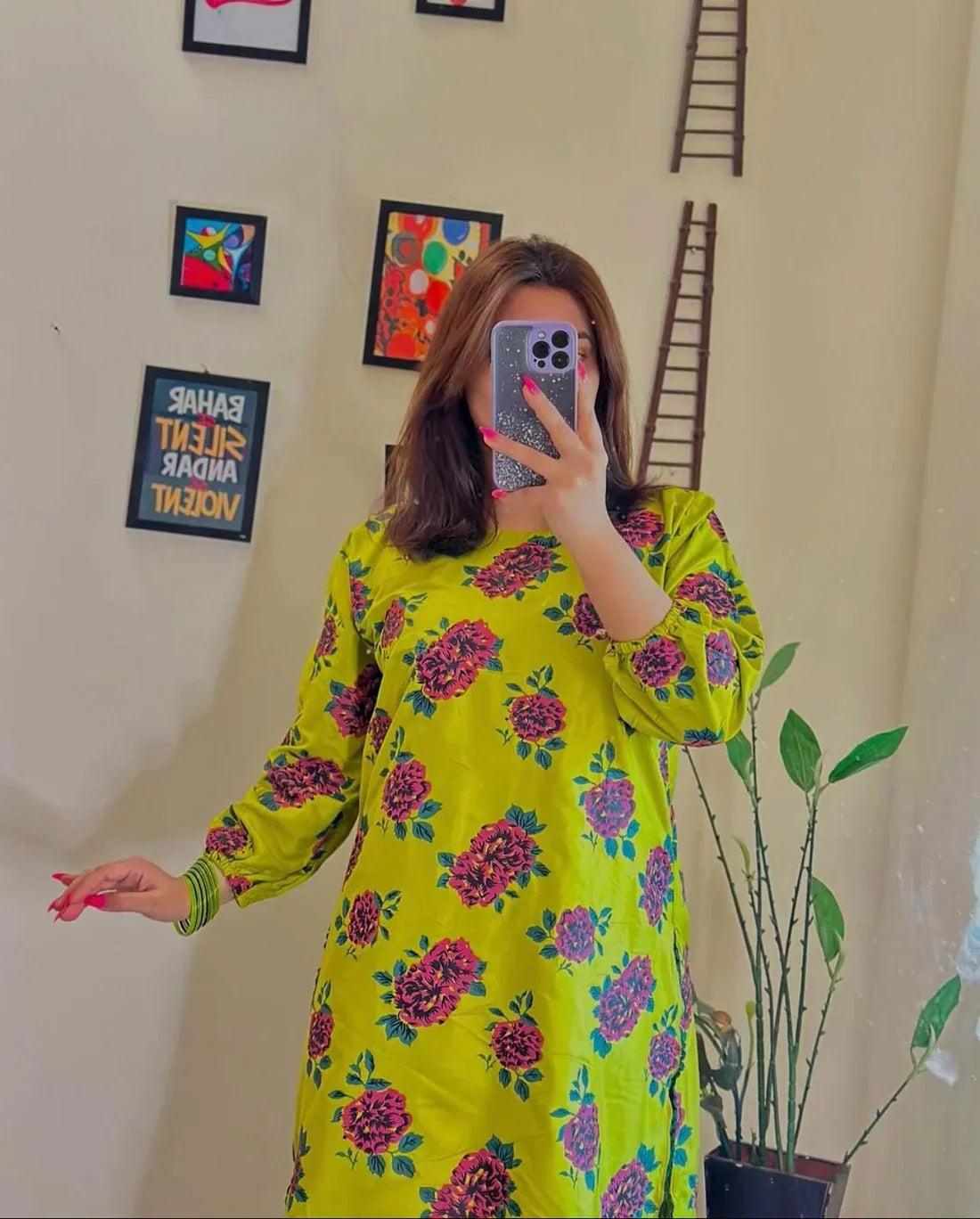 Gulab printed linen 2-piece by NAAZPOSH