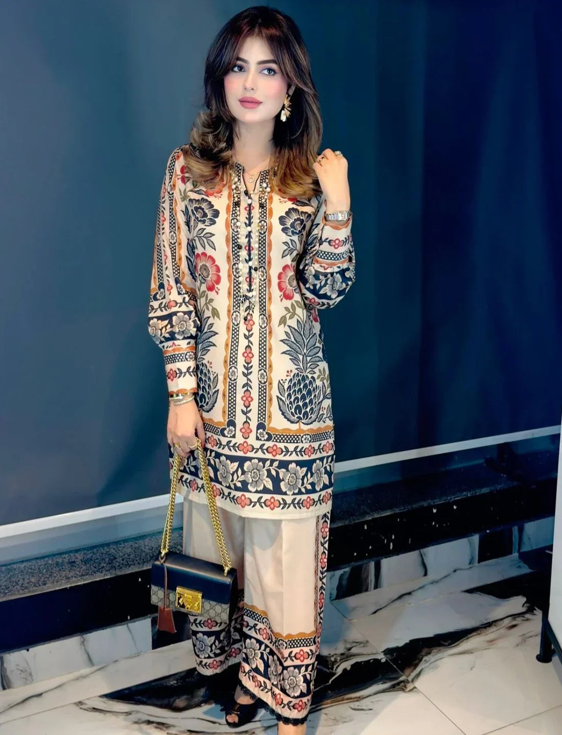 Minaal printed silk 2-piece by NAAZPOSH