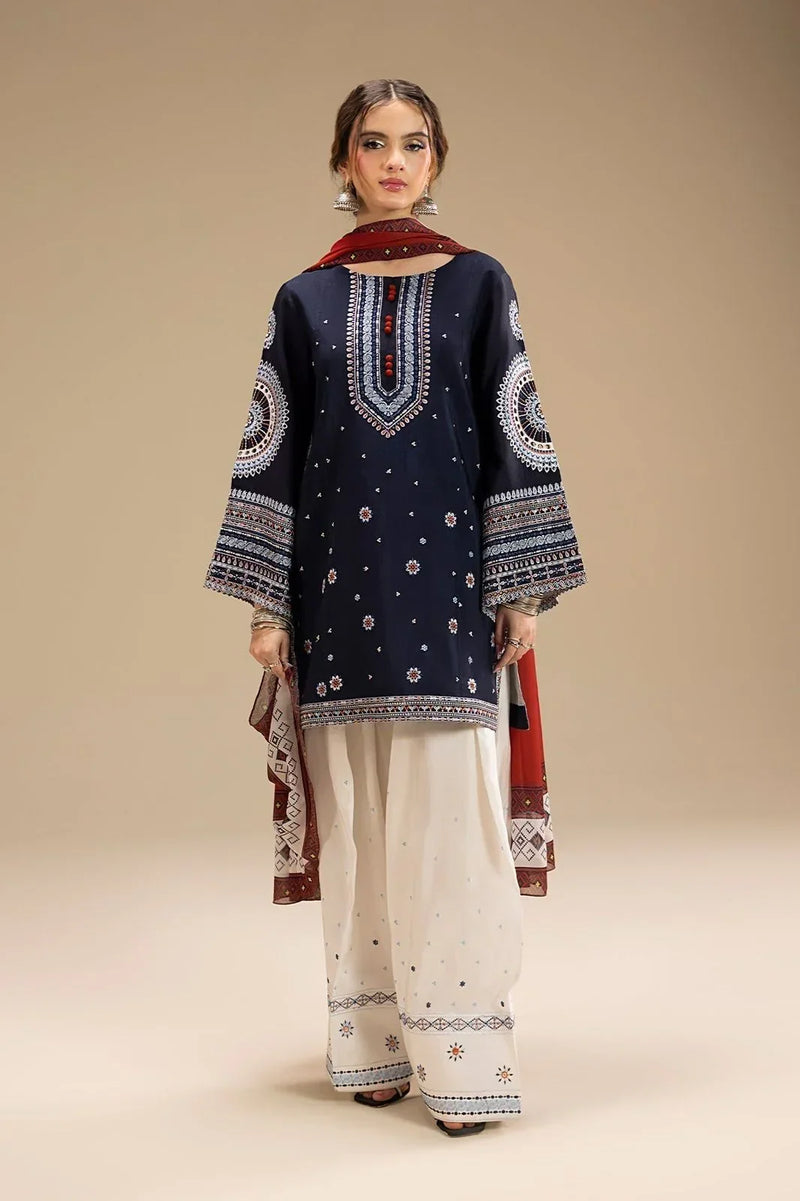 Noor E Hoor | Embroidered Linen 3-Piece