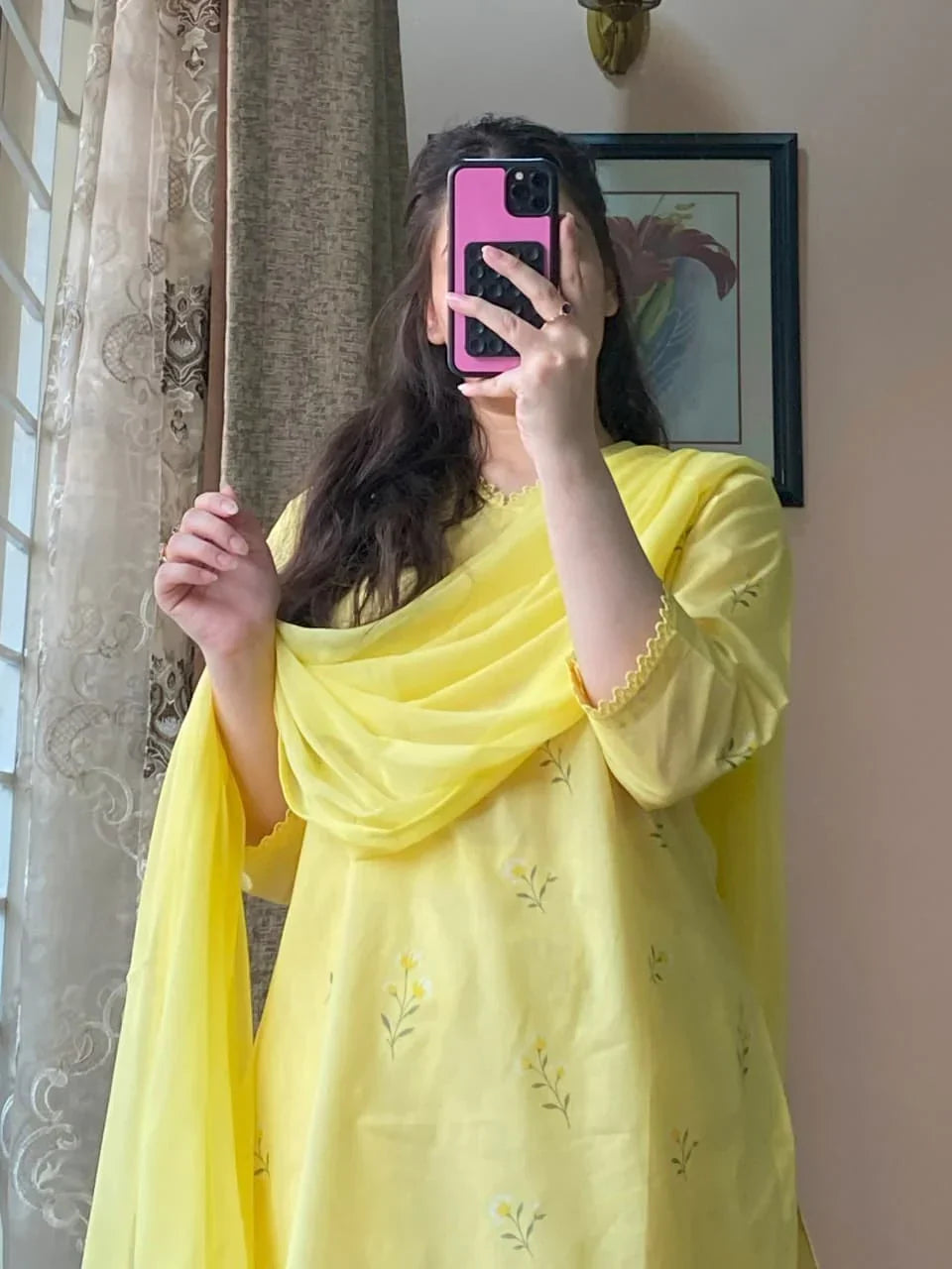 Lime printed cotton 3-piece by NAAZPOSH