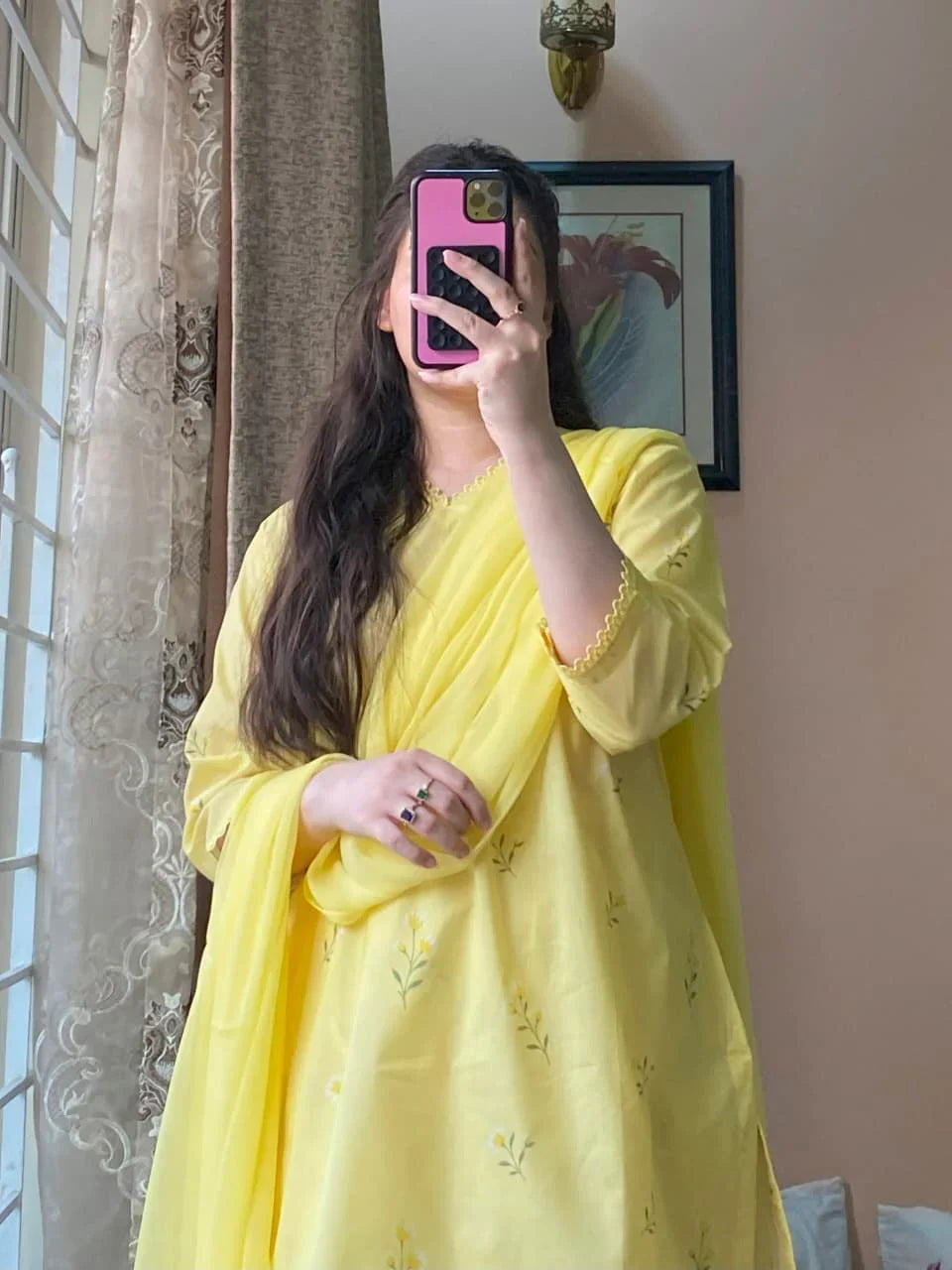 Lime printed cotton 3-piece by NAAZPOSH