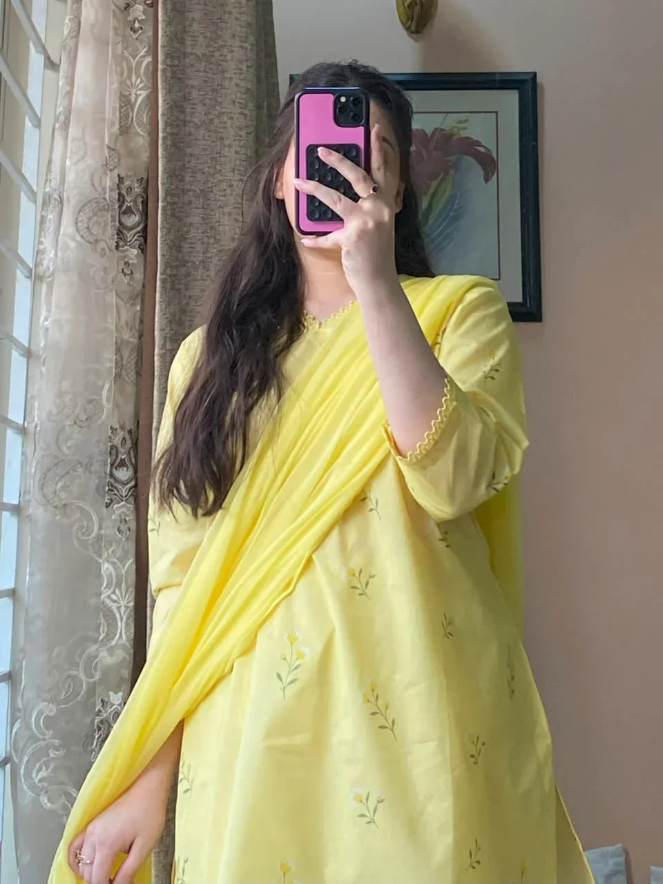 Lime printed cotton 3-piece by NAAZPOSH