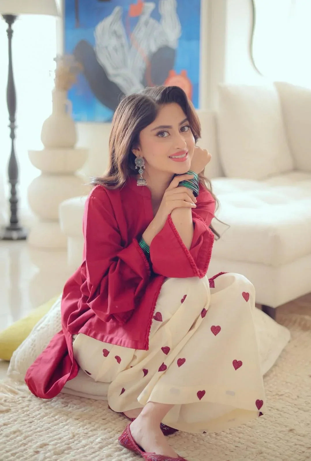 Crimson Heart linen 2-piece by NAAZPOSH