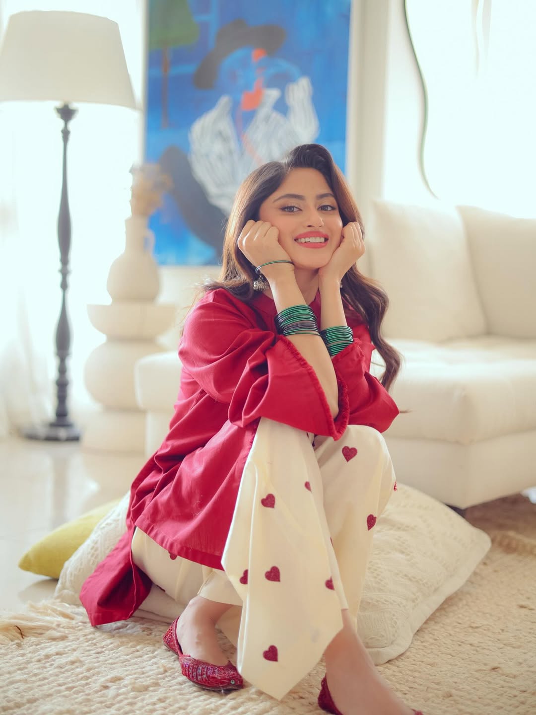 Crimson Heart linen 2-piece by NAAZPOSH