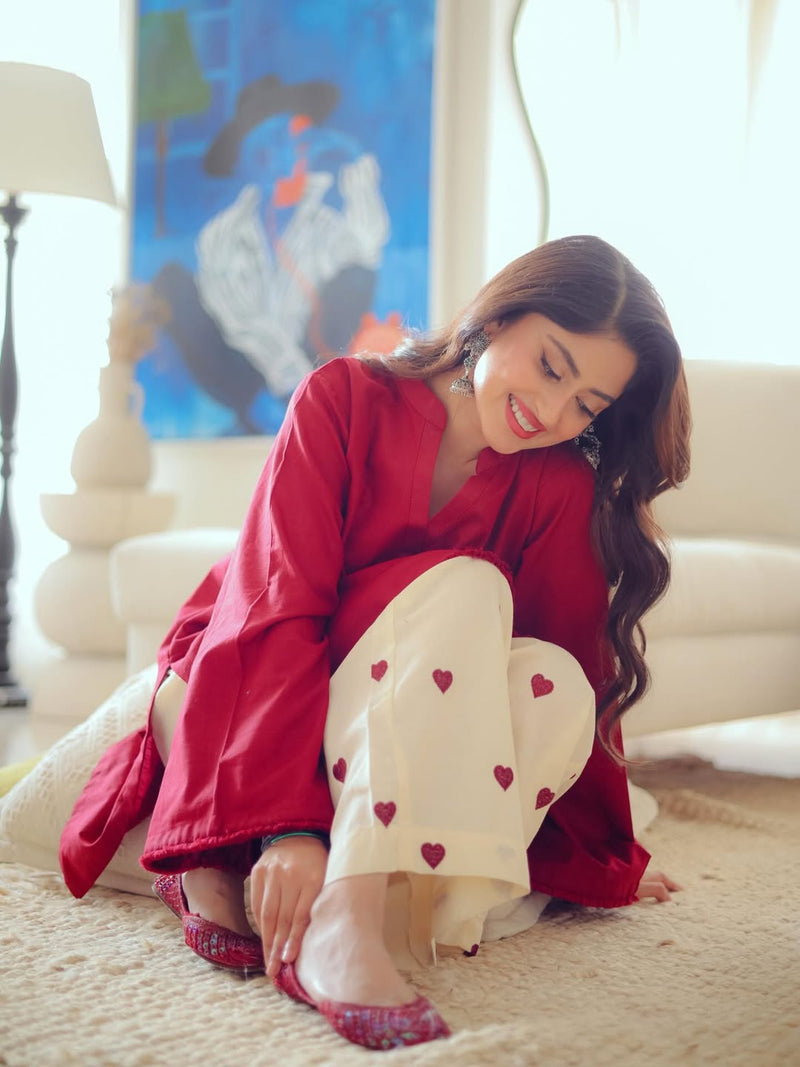 Crimson Heart | Linen 2-Piece