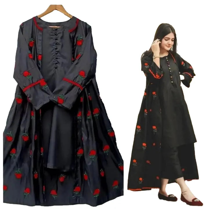 Phoolkari Gown embroidered 3-piece by NAAZPOSH