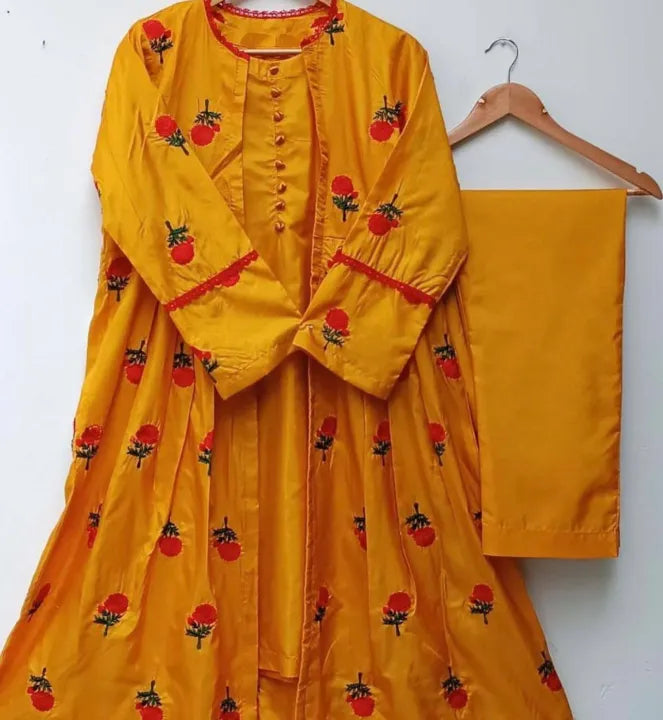 Phoolkari Gown embroidered 3-piece by NAAZPOSH