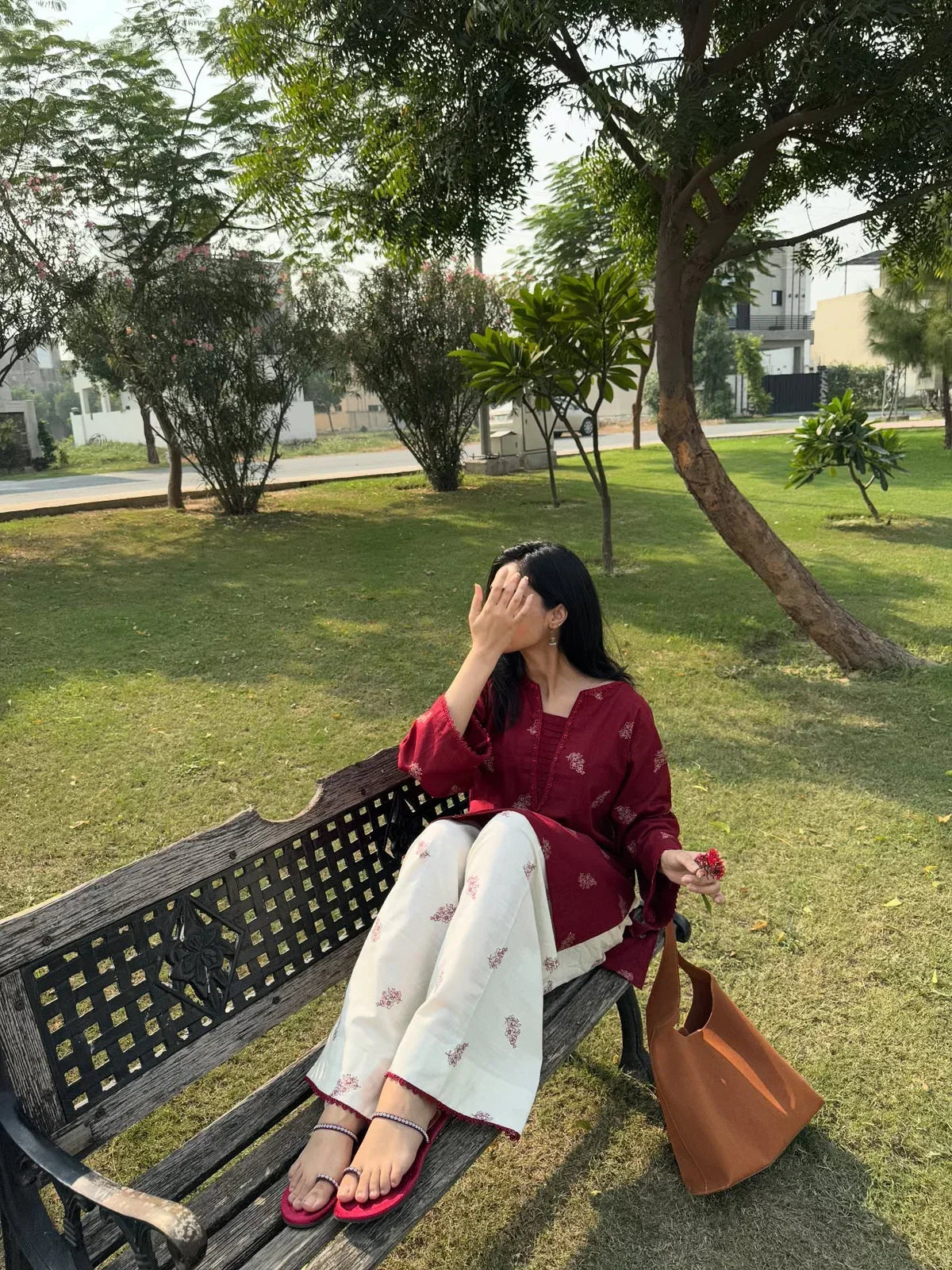 Sunshine embroidered cotton 2-piece by NAAZPOSH