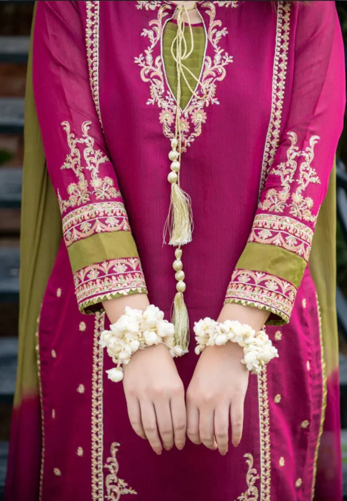 Wavy embroidered cotton 3-piece by NAAZPOSH